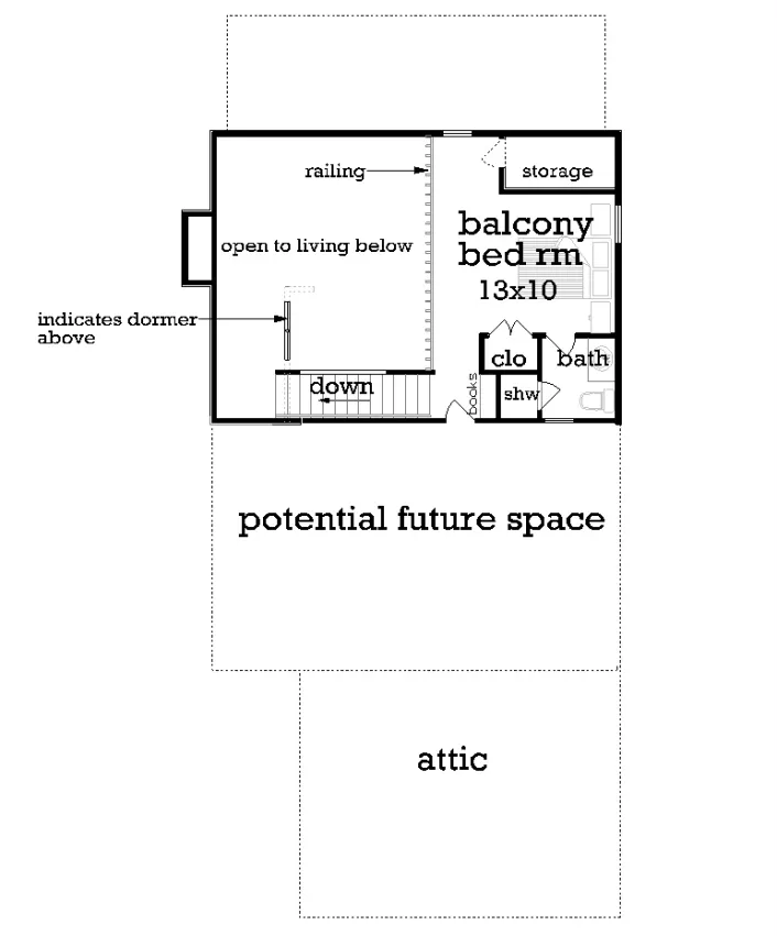 Upper level floor plan